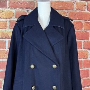 Lane Bryant Pea Coat Women's Size Unknown Dark Blue Double Breasted Jacket Lined